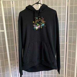 Nike Men’s Size XL Black Embroidered Hoodie Sweatshirt